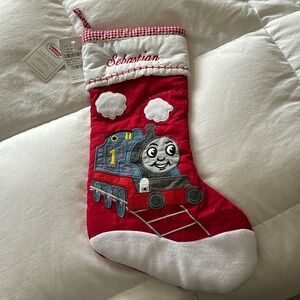 Pottery Barn Thomas the Train quilted stocking NWT